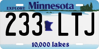 MN license plate 233LTJ