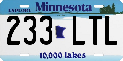 MN license plate 233LTL