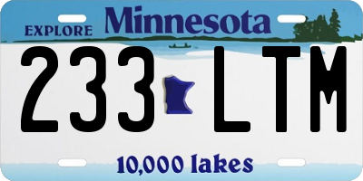 MN license plate 233LTM