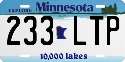 MN license plate 233LTP