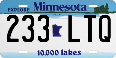 MN license plate 233LTQ