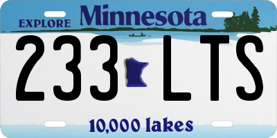 MN license plate 233LTS