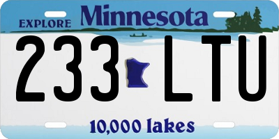 MN license plate 233LTU