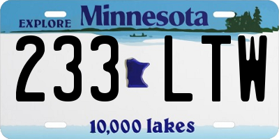 MN license plate 233LTW