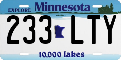 MN license plate 233LTY
