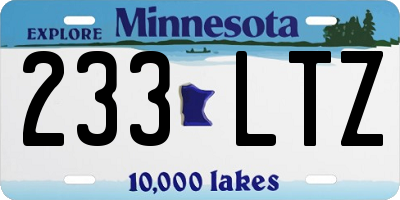 MN license plate 233LTZ
