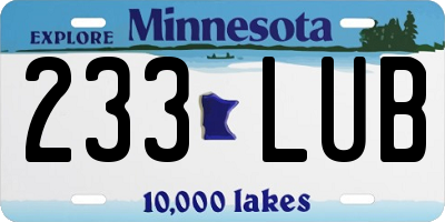 MN license plate 233LUB