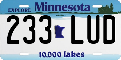 MN license plate 233LUD
