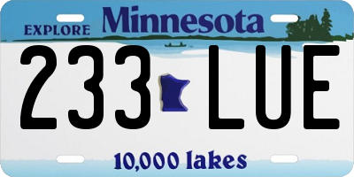 MN license plate 233LUE