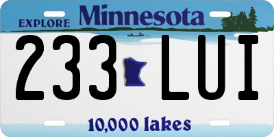 MN license plate 233LUI