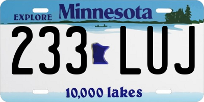 MN license plate 233LUJ