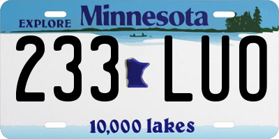MN license plate 233LUO