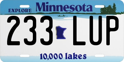 MN license plate 233LUP