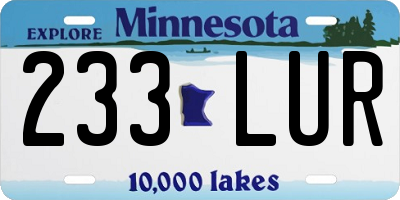 MN license plate 233LUR