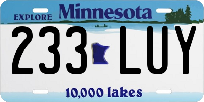MN license plate 233LUY