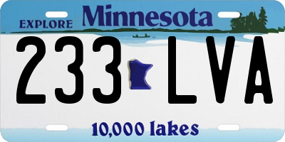 MN license plate 233LVA