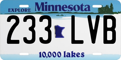 MN license plate 233LVB