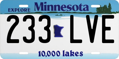 MN license plate 233LVE