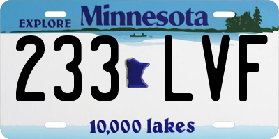 MN license plate 233LVF