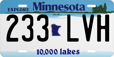MN license plate 233LVH