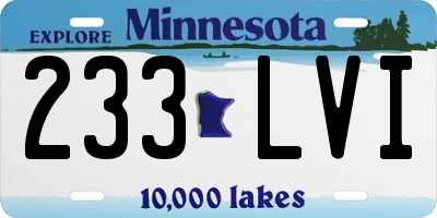 MN license plate 233LVI