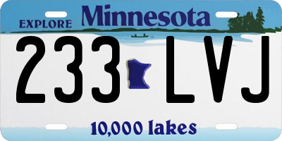 MN license plate 233LVJ