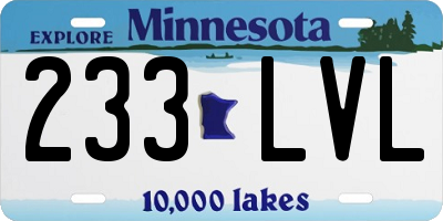 MN license plate 233LVL