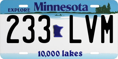 MN license plate 233LVM