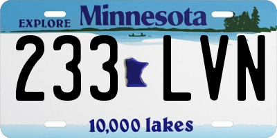 MN license plate 233LVN
