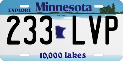 MN license plate 233LVP