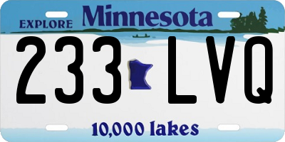MN license plate 233LVQ