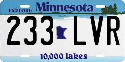 MN license plate 233LVR