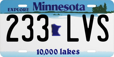 MN license plate 233LVS