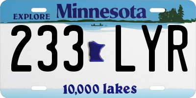 MN license plate 233LYR