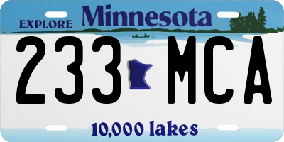 MN license plate 233MCA