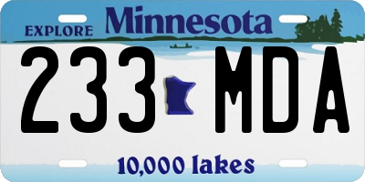 MN license plate 233MDA