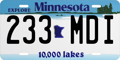 MN license plate 233MDI