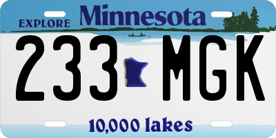 MN license plate 233MGK