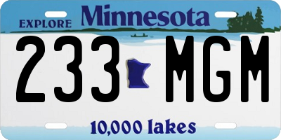 MN license plate 233MGM