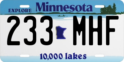 MN license plate 233MHF