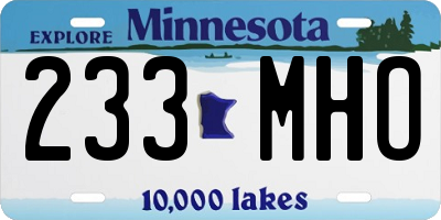 MN license plate 233MHO