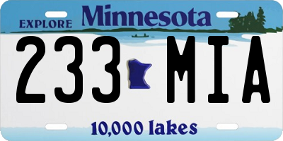 MN license plate 233MIA