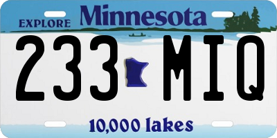 MN license plate 233MIQ
