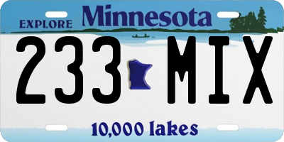 MN license plate 233MIX