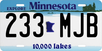 MN license plate 233MJB