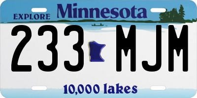 MN license plate 233MJM