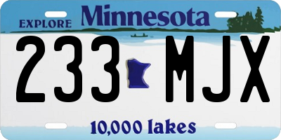 MN license plate 233MJX