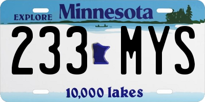 MN license plate 233MYS