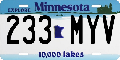MN license plate 233MYV