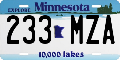 MN license plate 233MZA